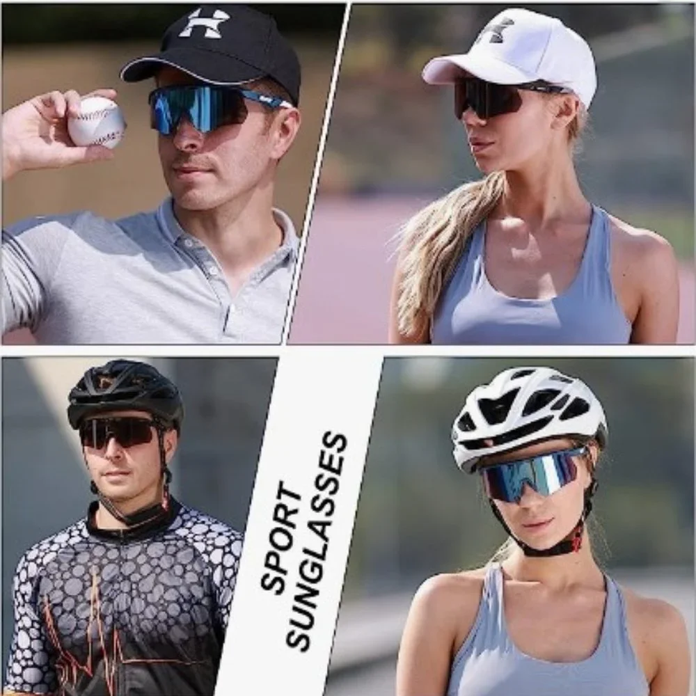 Unisex Polarized Sports Sunglasses w/ 3 Interchageable Lenses